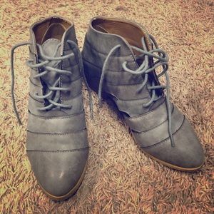Grey cut out booties